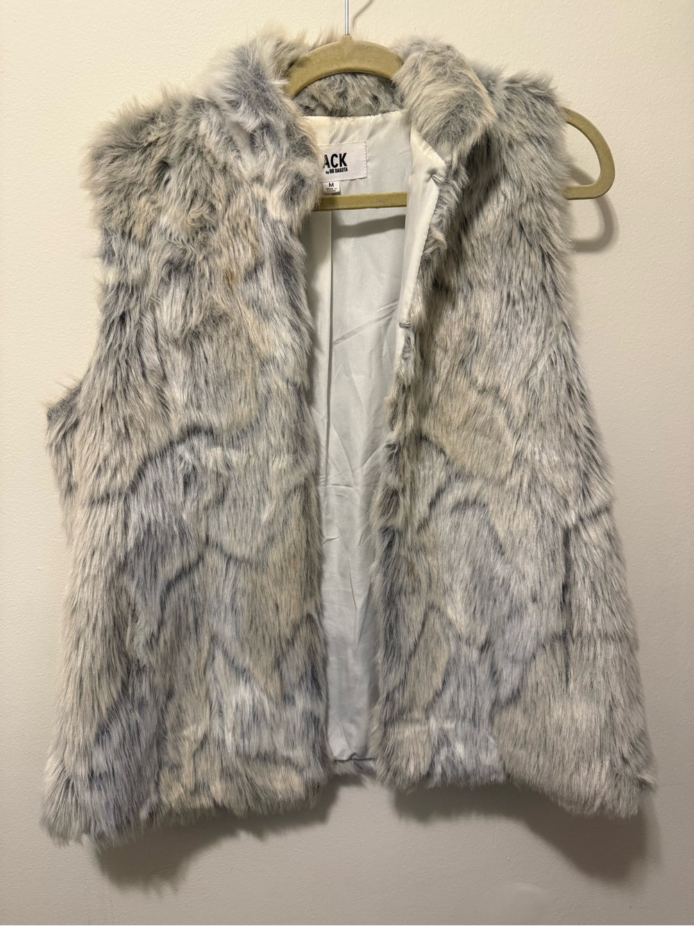 Faux Fur Vest  — Gray/White Cozy Layer